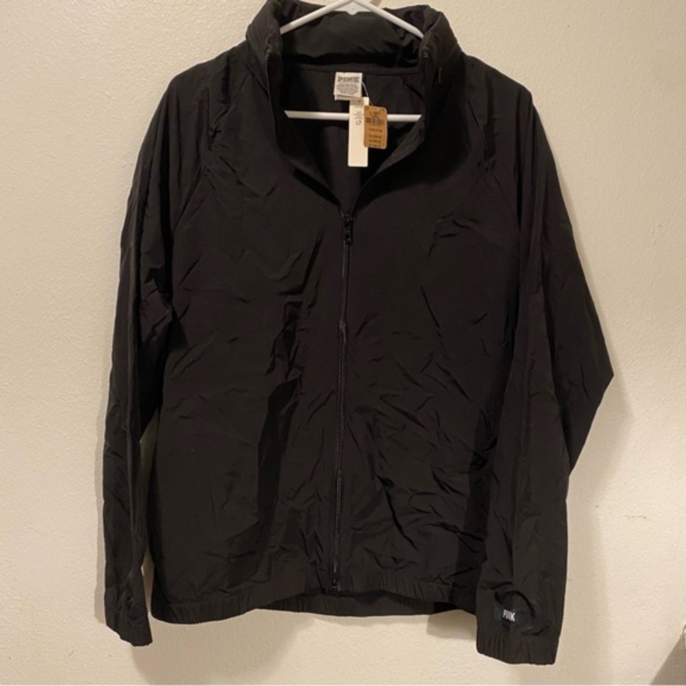 Pink Victoria’s Secret Jacket Women’s Size Small Windbreaker Black Hoodie